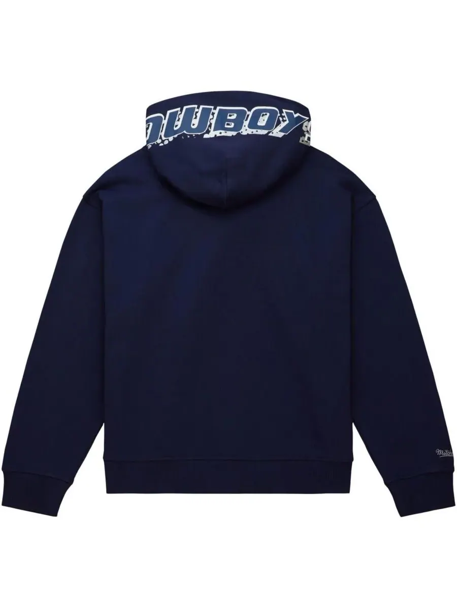 Mitchell & Ness Женская темно-синяя толстовка с капюшоном Dallas Cowboys Gridiron Classics Big Face — изображение 3 из 4