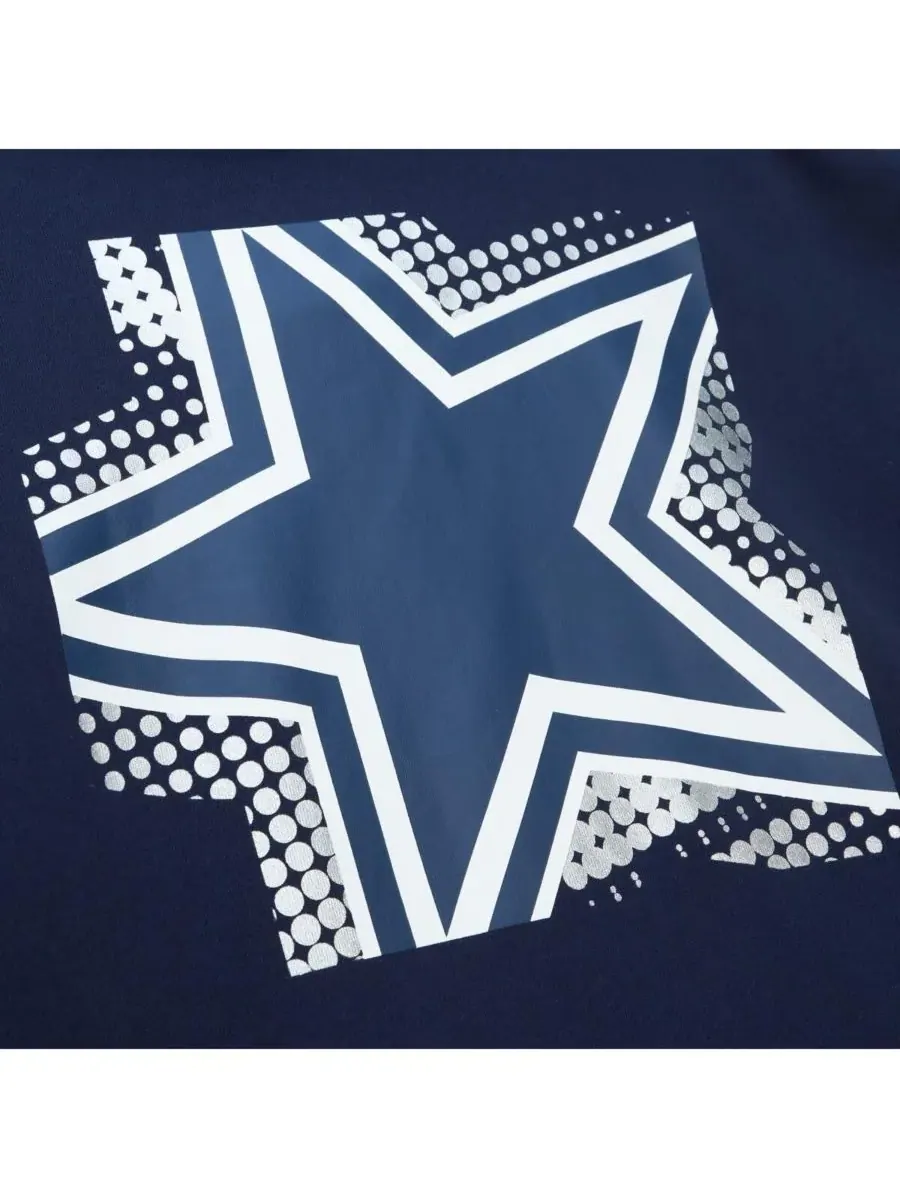 Mitchell & Ness Женская темно-синяя толстовка с капюшоном Dallas Cowboys Gridiron Classics Big Face — изображение 4 из 4