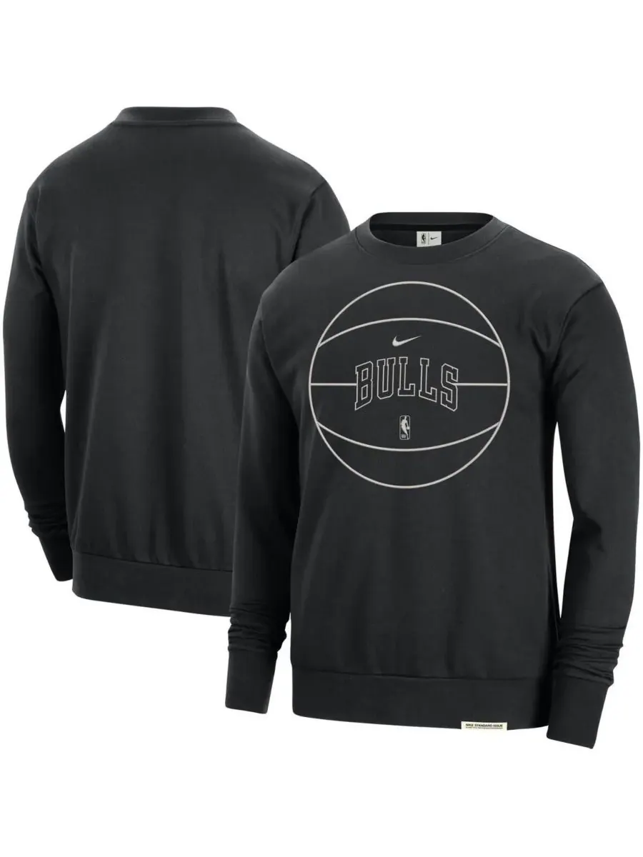 Nike Мужская черная толстовка Chicago Bulls 2023/24 Authentic Standard Issue Travel Performance — изображение 1 из 3, черный