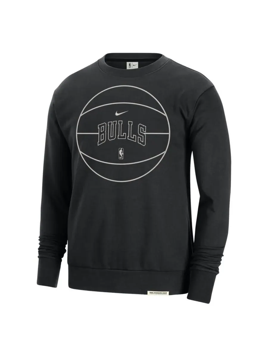 Nike Мужская черная толстовка Chicago Bulls 2023/24 Authentic Standard Issue Travel Performance — изображение 2 из 3, черный