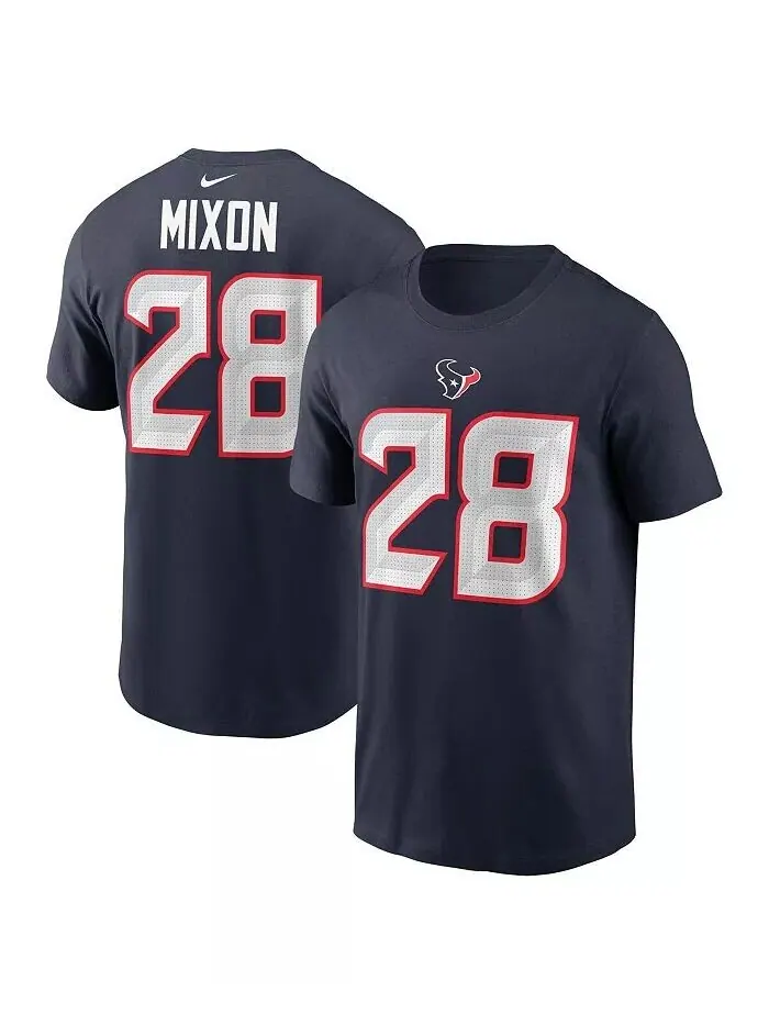 Мужская футболка Joe Mixon Navy Houston Texans с именем и номером игрока Nike — изображение 1 из 3