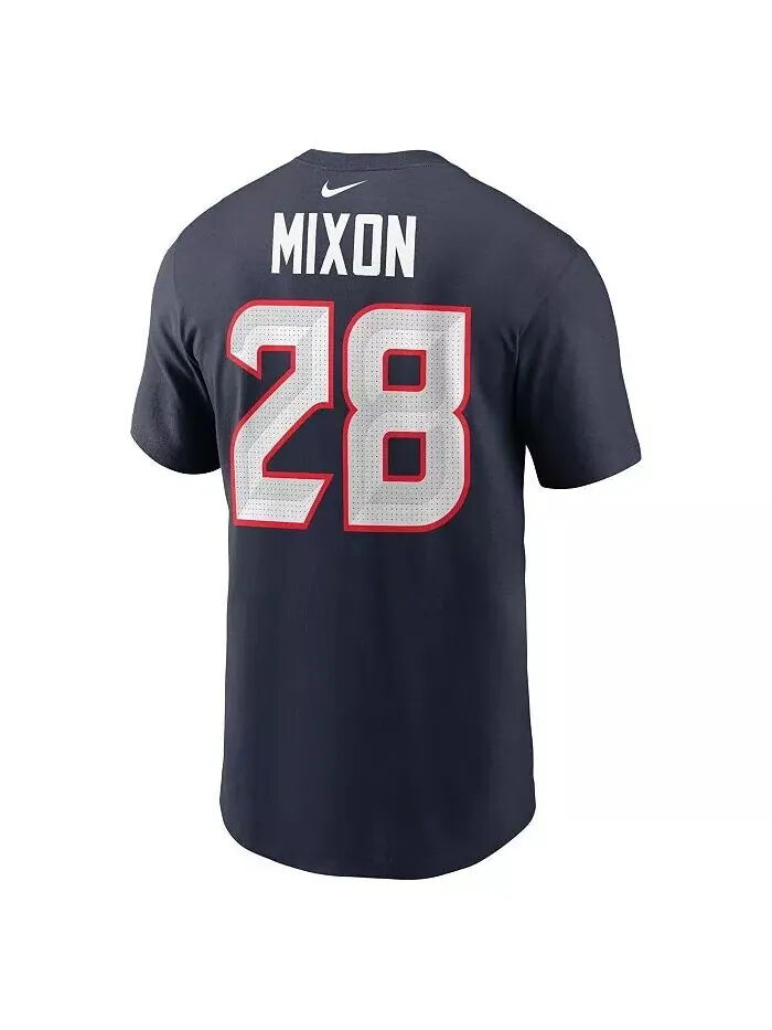 Мужская футболка Joe Mixon Navy Houston Texans с именем и номером игрока Nike — изображение 3 из 3