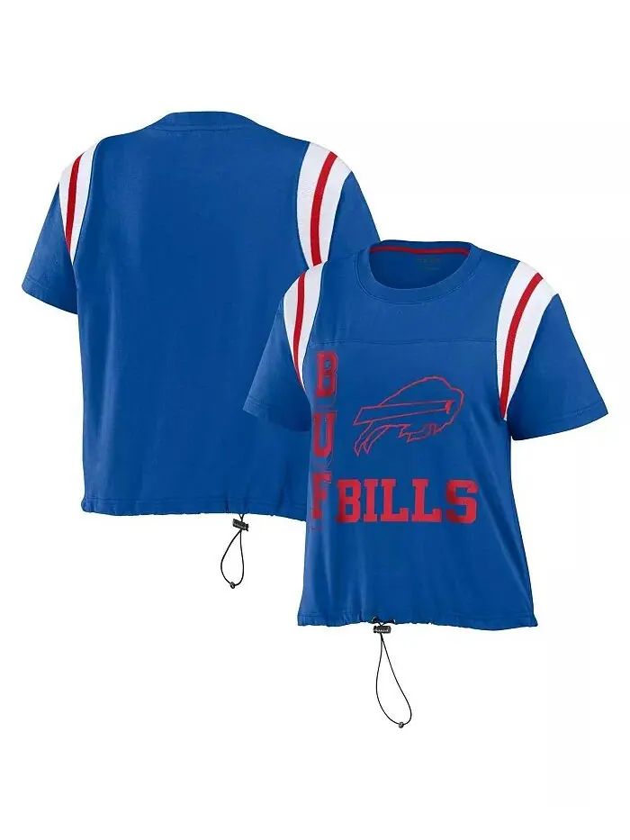 Женская королевская потертая футболка Buffalo Bills с завязками в цветных блоках WEAR by Erin — изображение 1 из 3