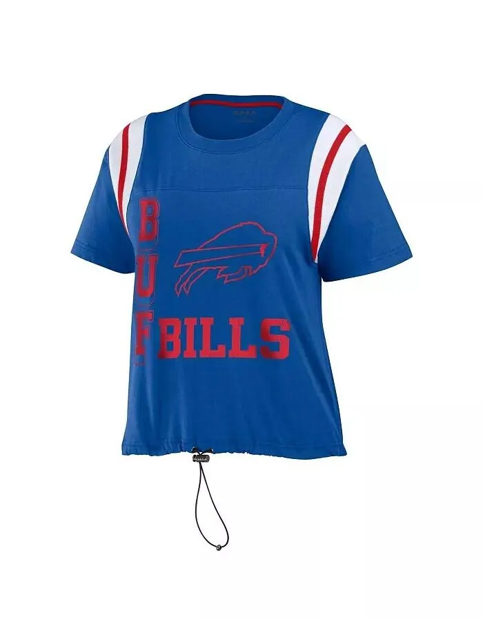 Женская королевская потертая футболка Buffalo Bills с завязками в цветных блоках WEAR by Erin — изображение 2 из 3