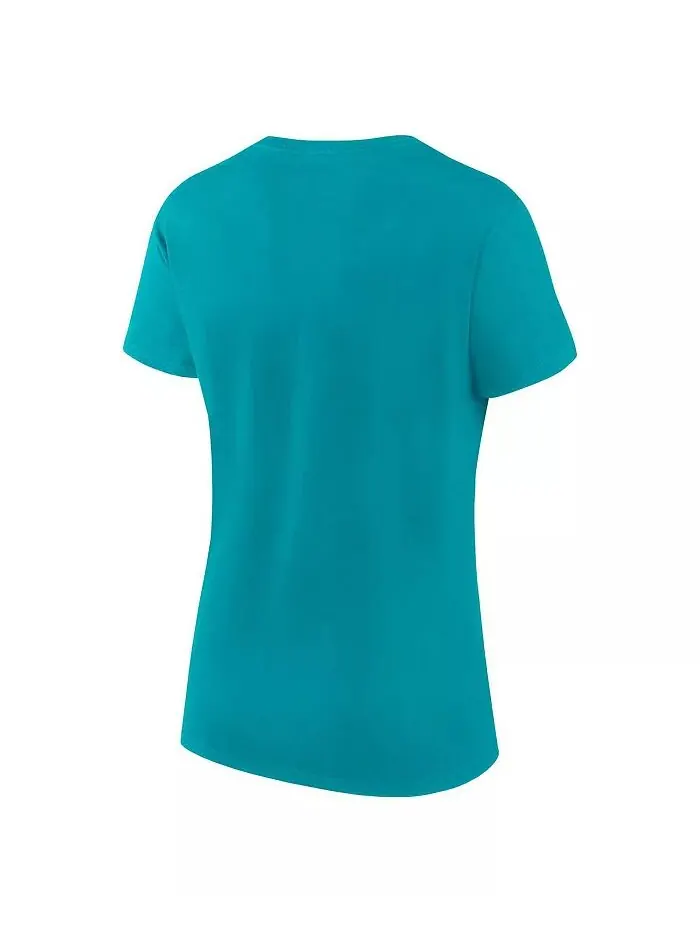 Женская футболка Aqua Miami Dolphins Lean Logo Athletic — изображение 3 из 3
