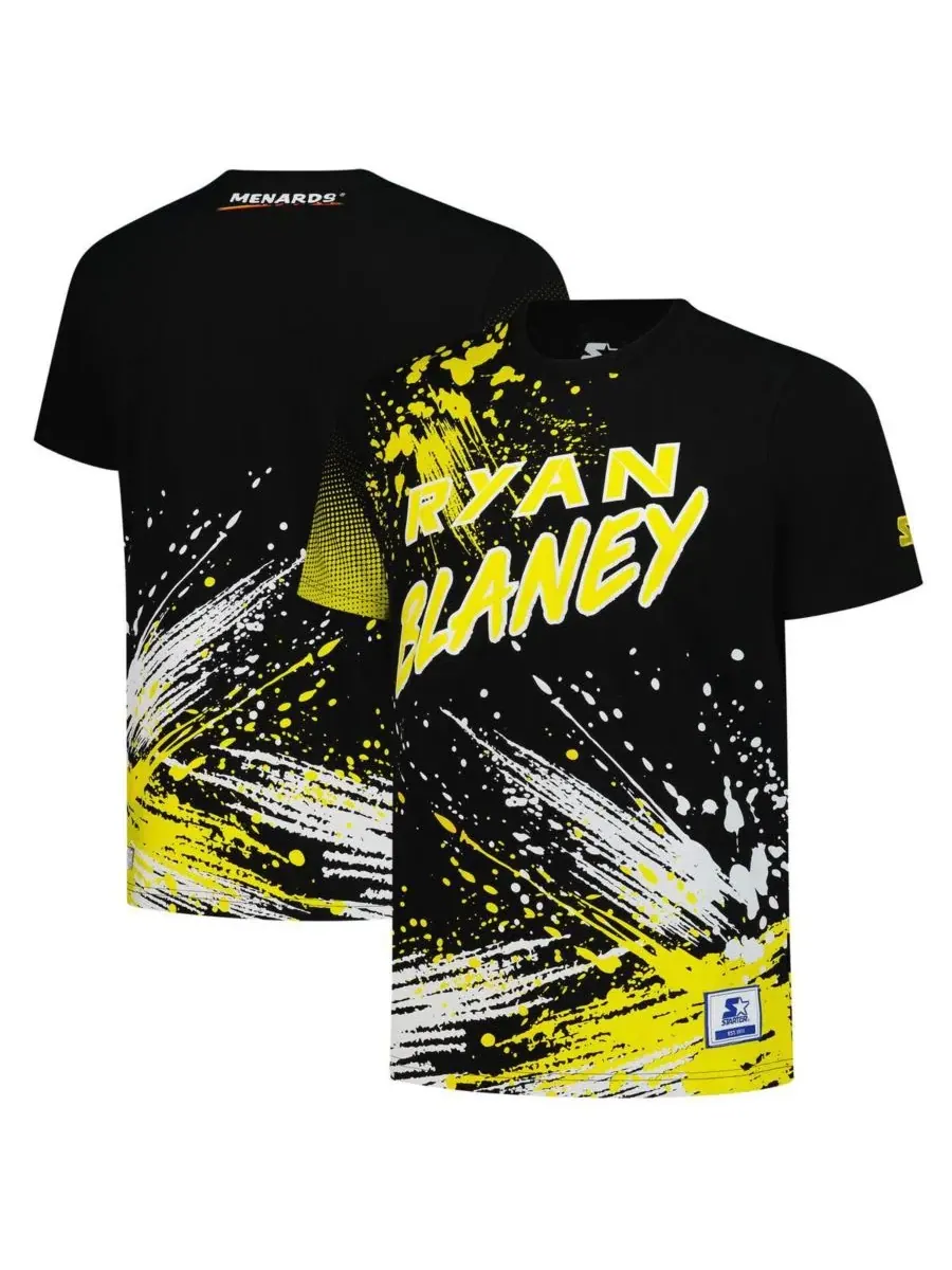 Starter Мужская черная футболка Ryan Blaney Touchdown Extreme — изображение 1 из 3, черный