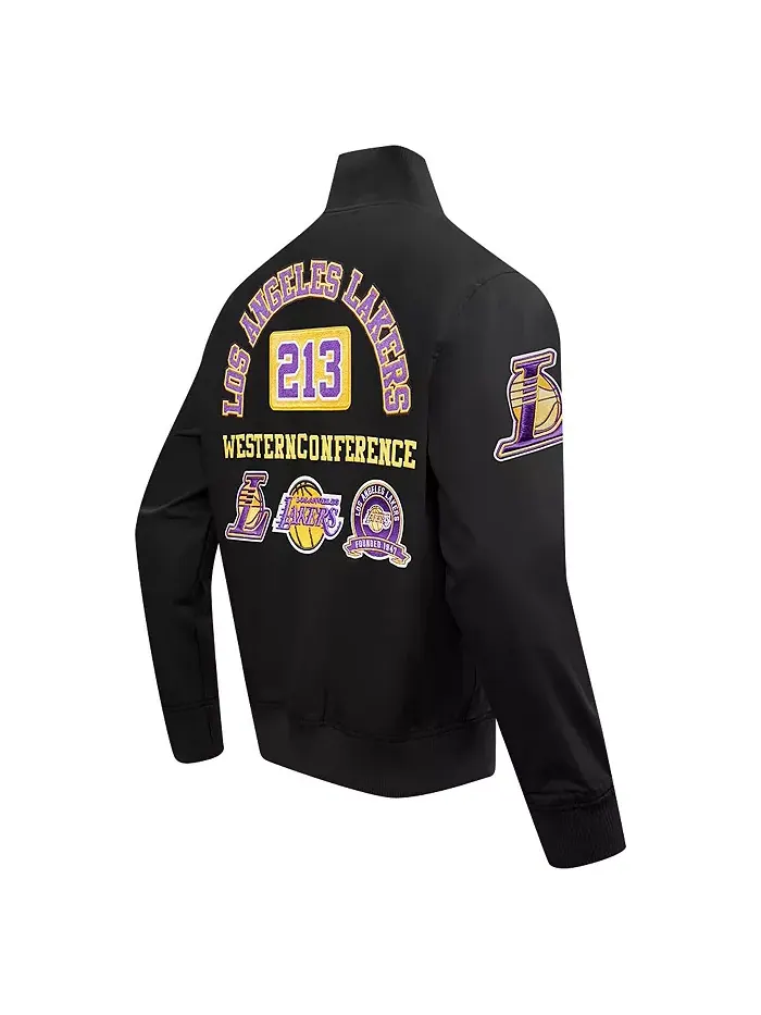 Мужская черная толстовка с полной застежкой-молнией Los Angeles Lakers Area Code Twill Pro Standard — изображение 2 из 3