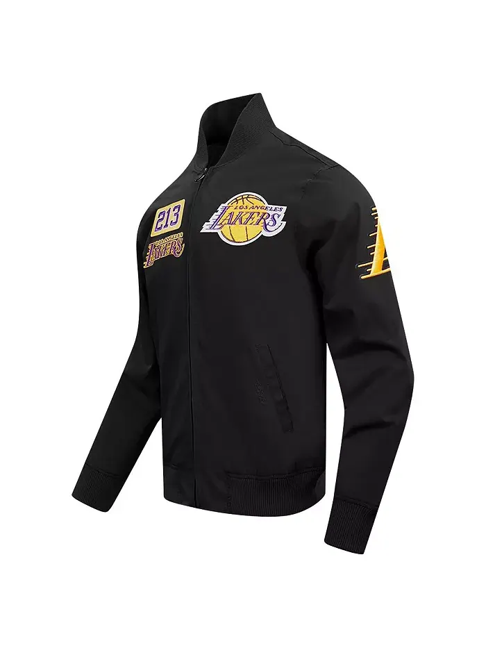 Мужская черная толстовка с полной застежкой-молнией Los Angeles Lakers Area Code Twill Pro Standard — изображение 3 из 3
