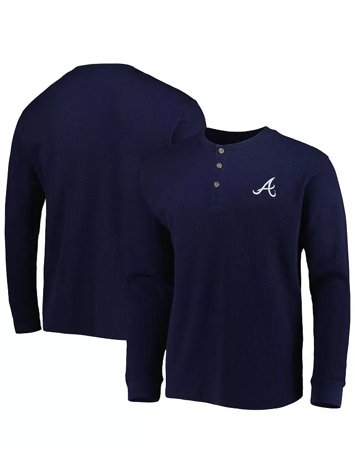 Мужская длинная футболка с длинным рукавом Atlanta Braves Navy Maverick Dunbrooke — изображение 1 из 4
