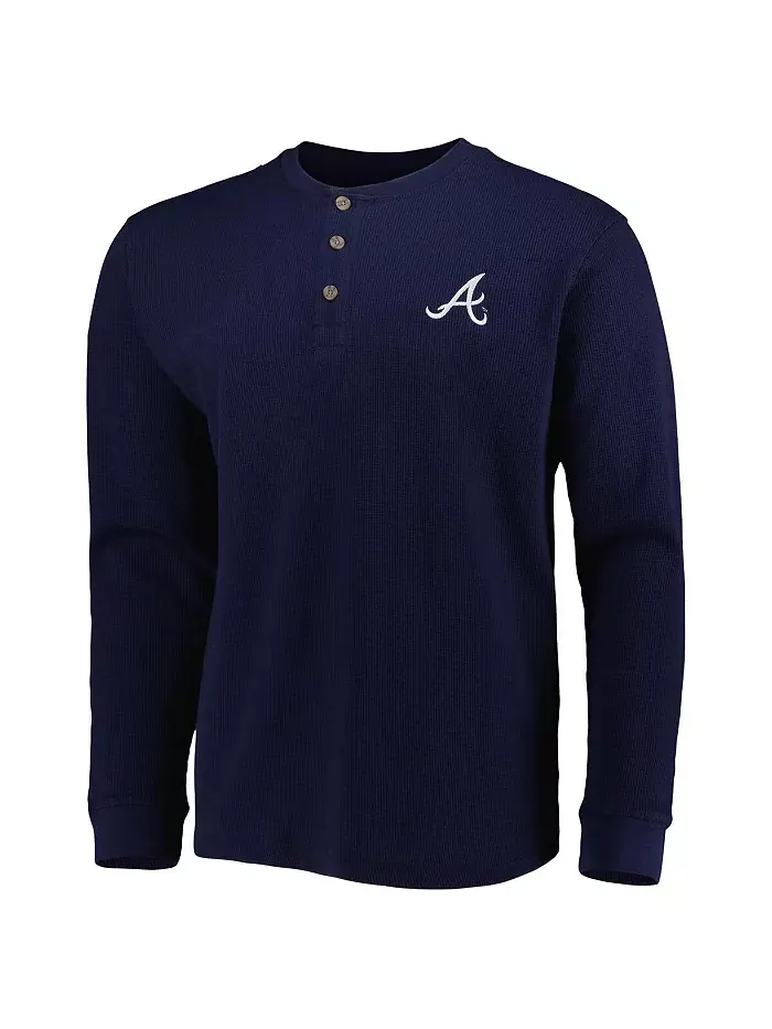 Мужская длинная футболка с длинным рукавом Atlanta Braves Navy Maverick Dunbrooke — изображение 2 из 4