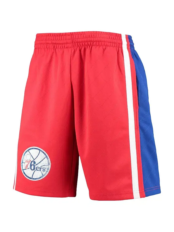 Мужские шорты Philadelphia 76ers Hardwood Classics 75th Anniversary Swingman красные Mitchell & Ness — изображение 2 из 4