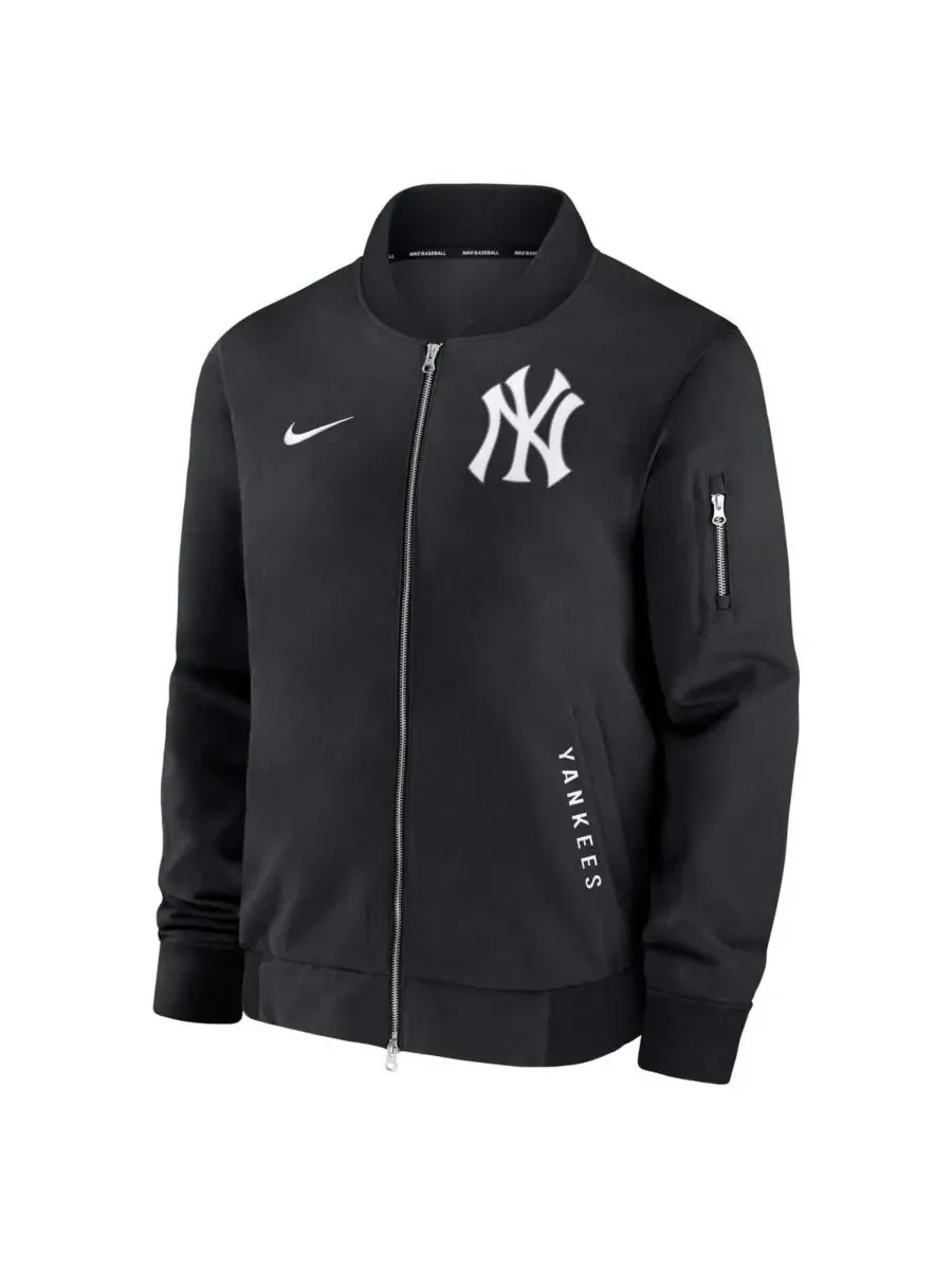 Бомбер Nike New York Yankees Authentic Collection Dugout Relaxed Full-Zip — изображение 3 из 5, черный черный