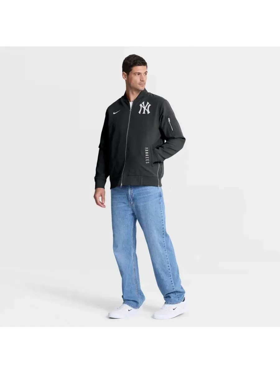 Бомбер Nike New York Yankees Authentic Collection Dugout Relaxed Full-Zip — изображение 4 из 5, черный черный