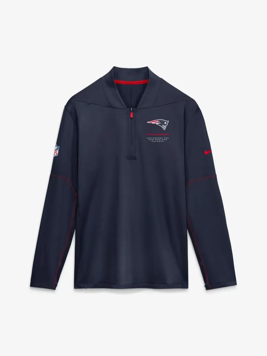 Полузастежка-пуловер Nike Sideline Dri-FIT с длинным рукавом — изображение 1 из 2, темно-синий