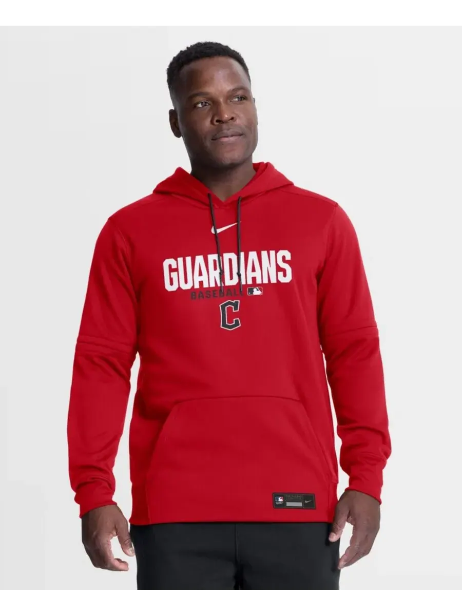 Худи с отстегивающимися рукавами Cleveland Guardians Authentic Collection Therma-FIT Nike — изображение 1 из 5, красный