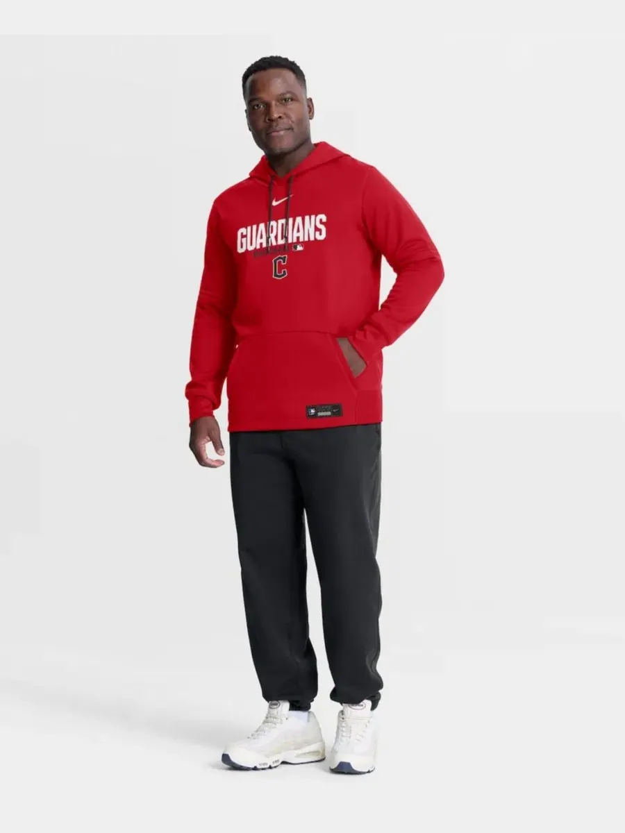 Худи с отстегивающимися рукавами Cleveland Guardians Authentic Collection Therma-FIT Nike — изображение 3 из 5, красный