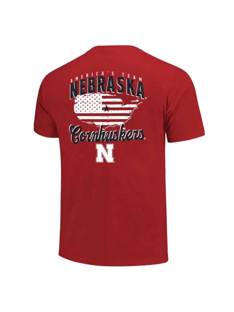 Футболка с принтом Nebraska Huskers America's Team Image One — изображение 2 из 3, алый