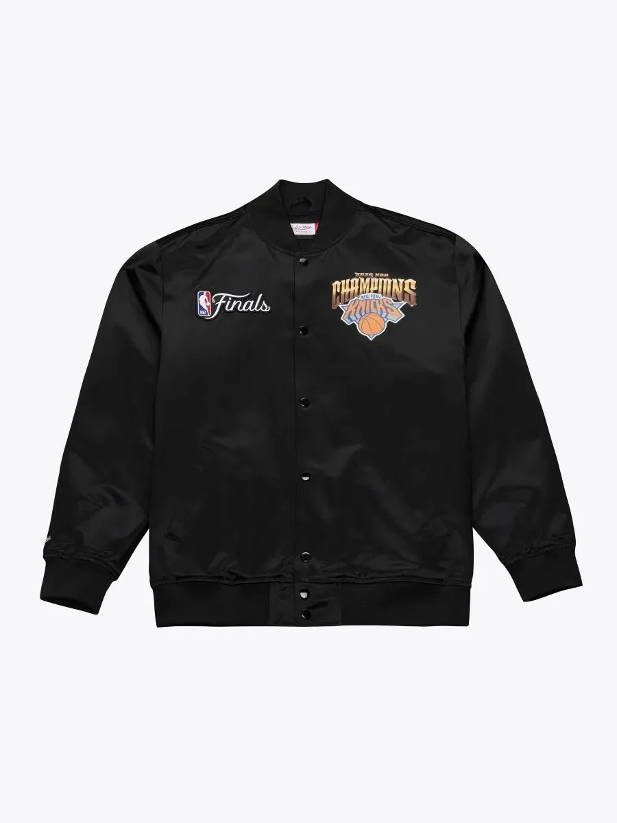 Куртка сатиновая с полной застежкой на кнопках New York Knicks 2026 NBA Finals Champions Mitchell & — изображение 1 из 5