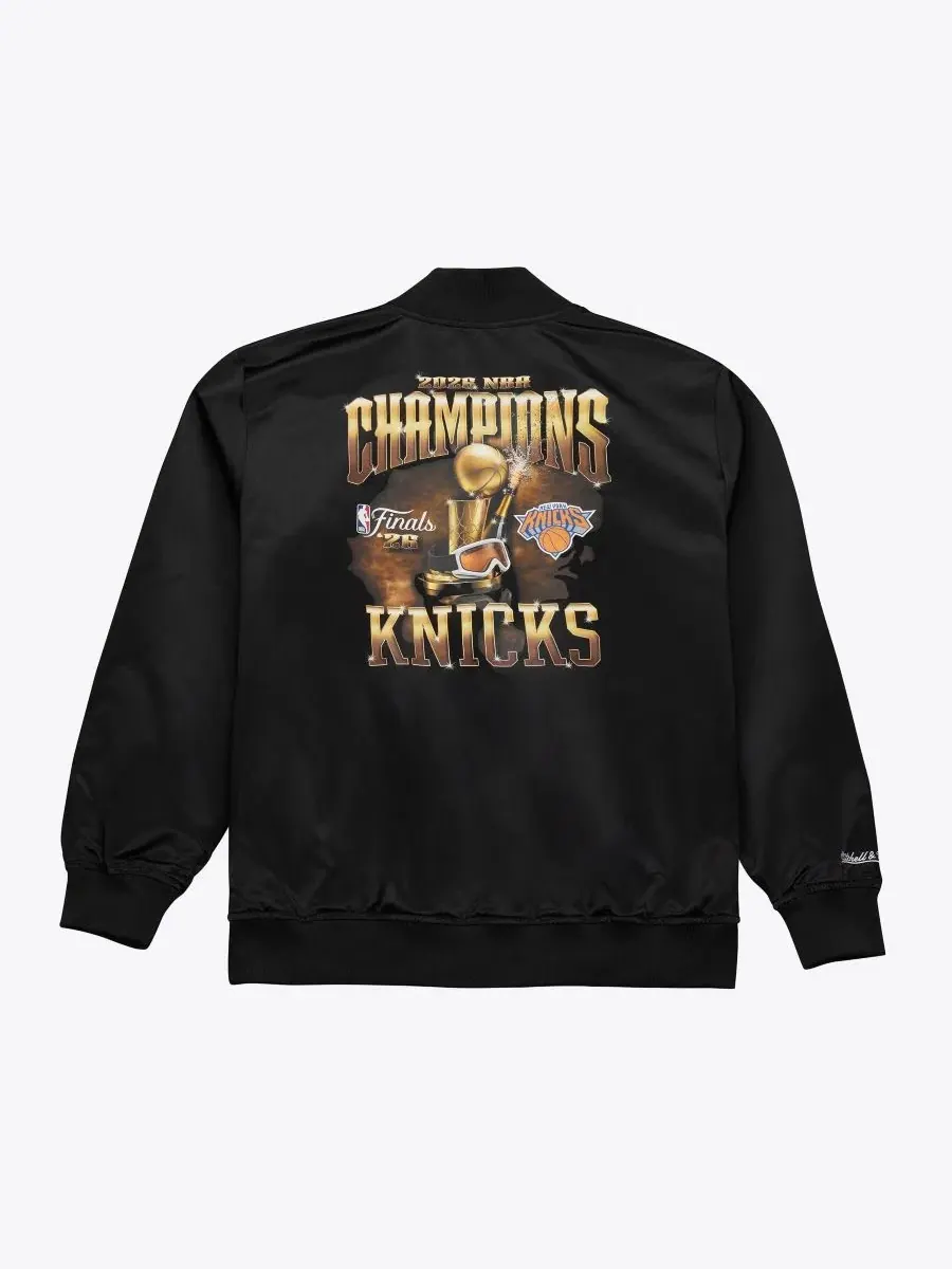 Куртка сатиновая с полной застежкой на кнопках New York Knicks 2026 NBA Finals Champions Mitchell & — изображение 3 из 5