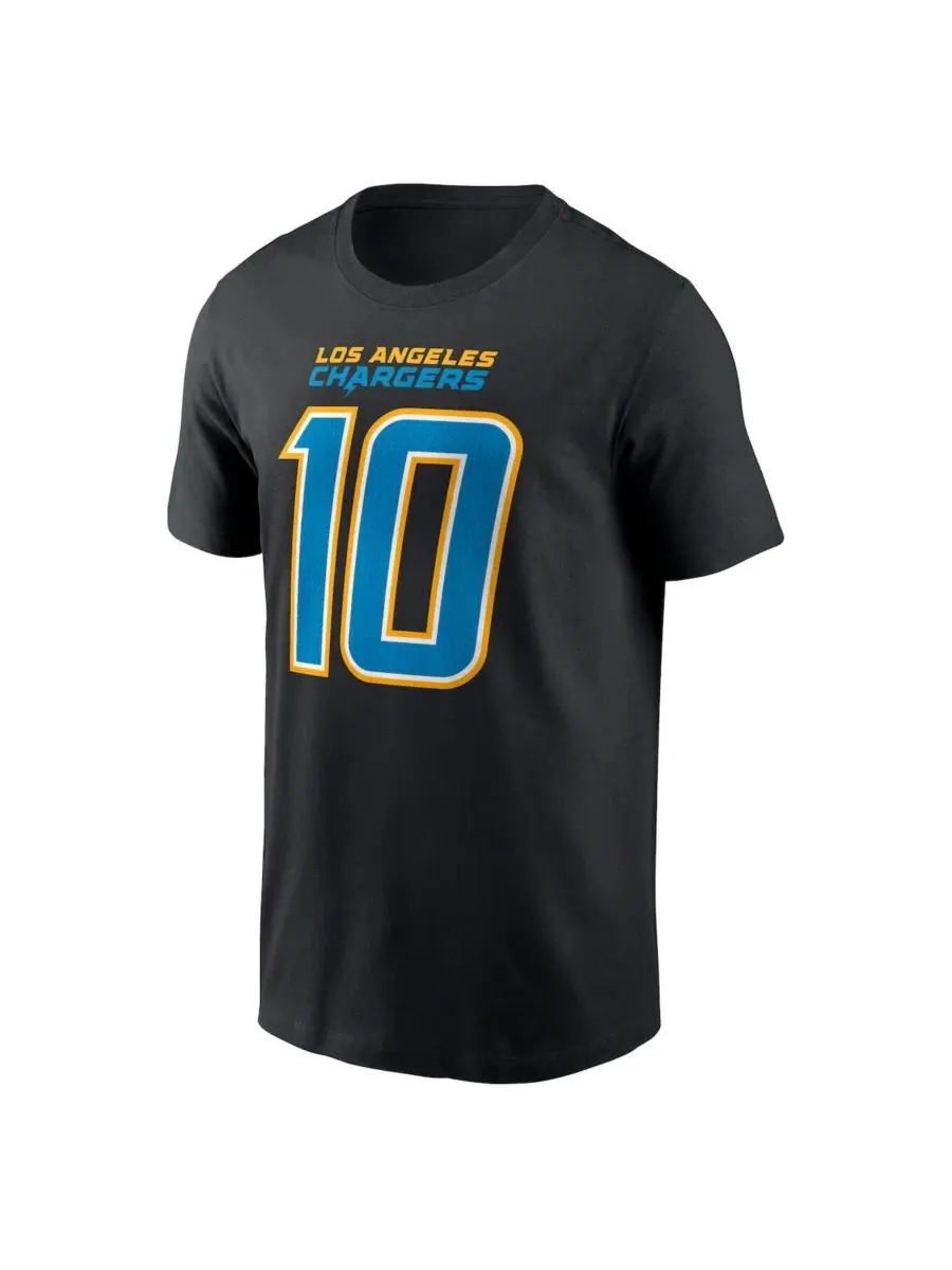 Футболка с принтом Justin Herbert Carbon Name and Number Nike — изображение 2 из 3, черный
