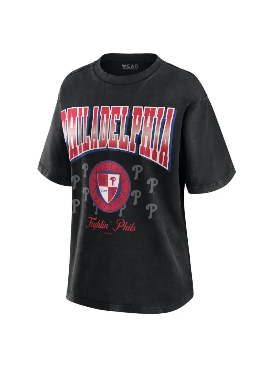 Футболка оверсайз с принтом Philadelphia Phillies WEAR by Erin Andrews — изображение 2 из 3, черный