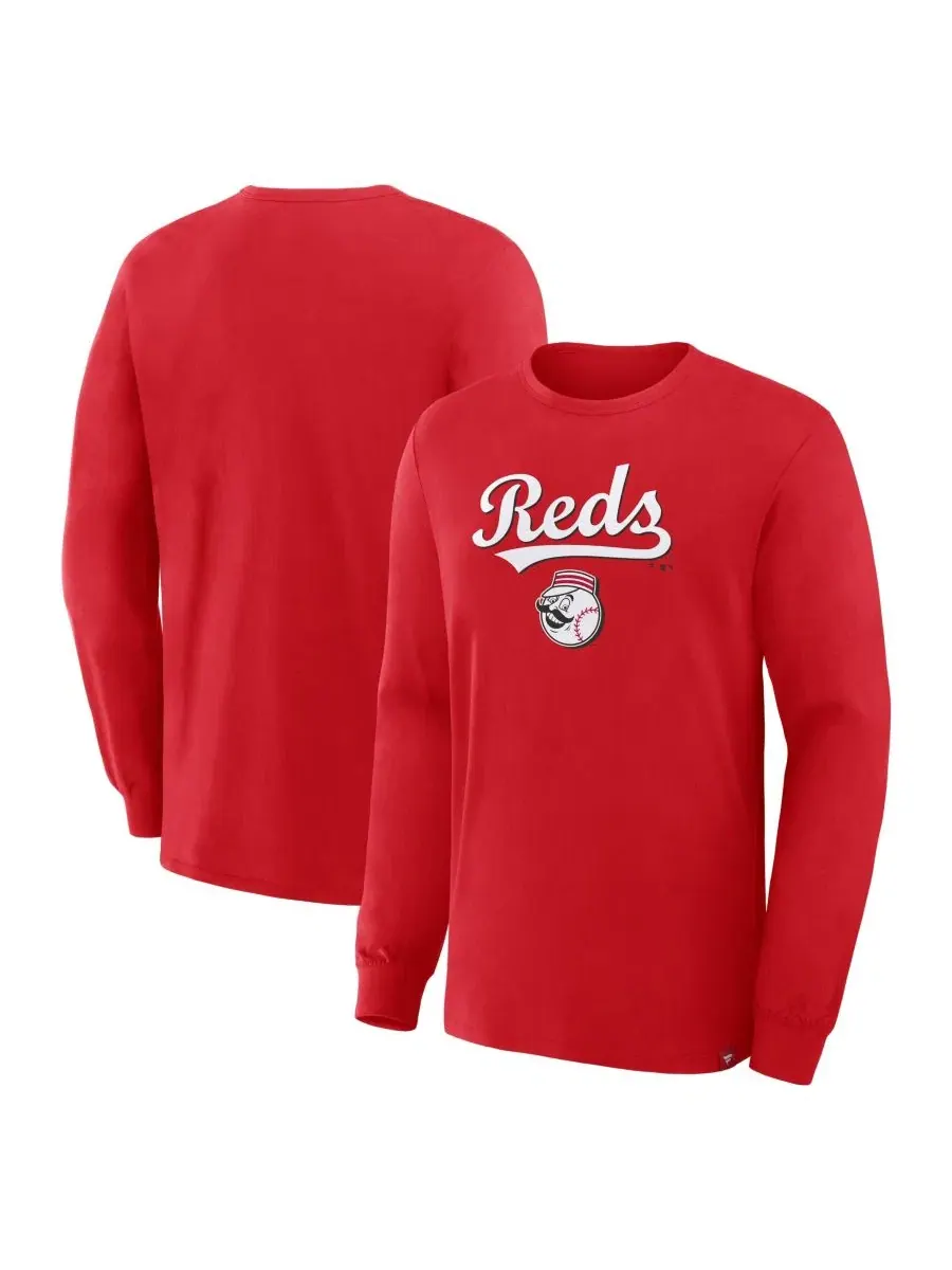 Футболка с длинным рукавом Lock-Up Legacy Cincinnati Reds Fanatics — изображение 1 из 3, красный
