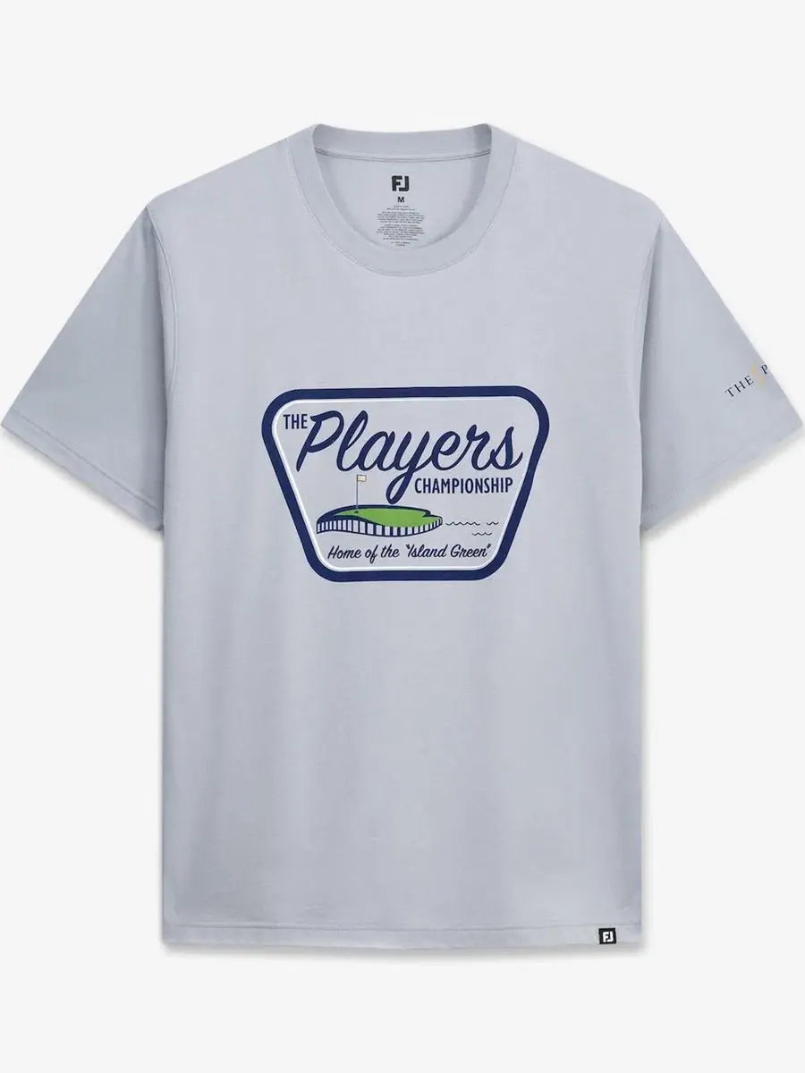 Футболка с коротким рукавом THE PLAYERS Island Green Patch FootJoy — изображение 1 из 2, серый