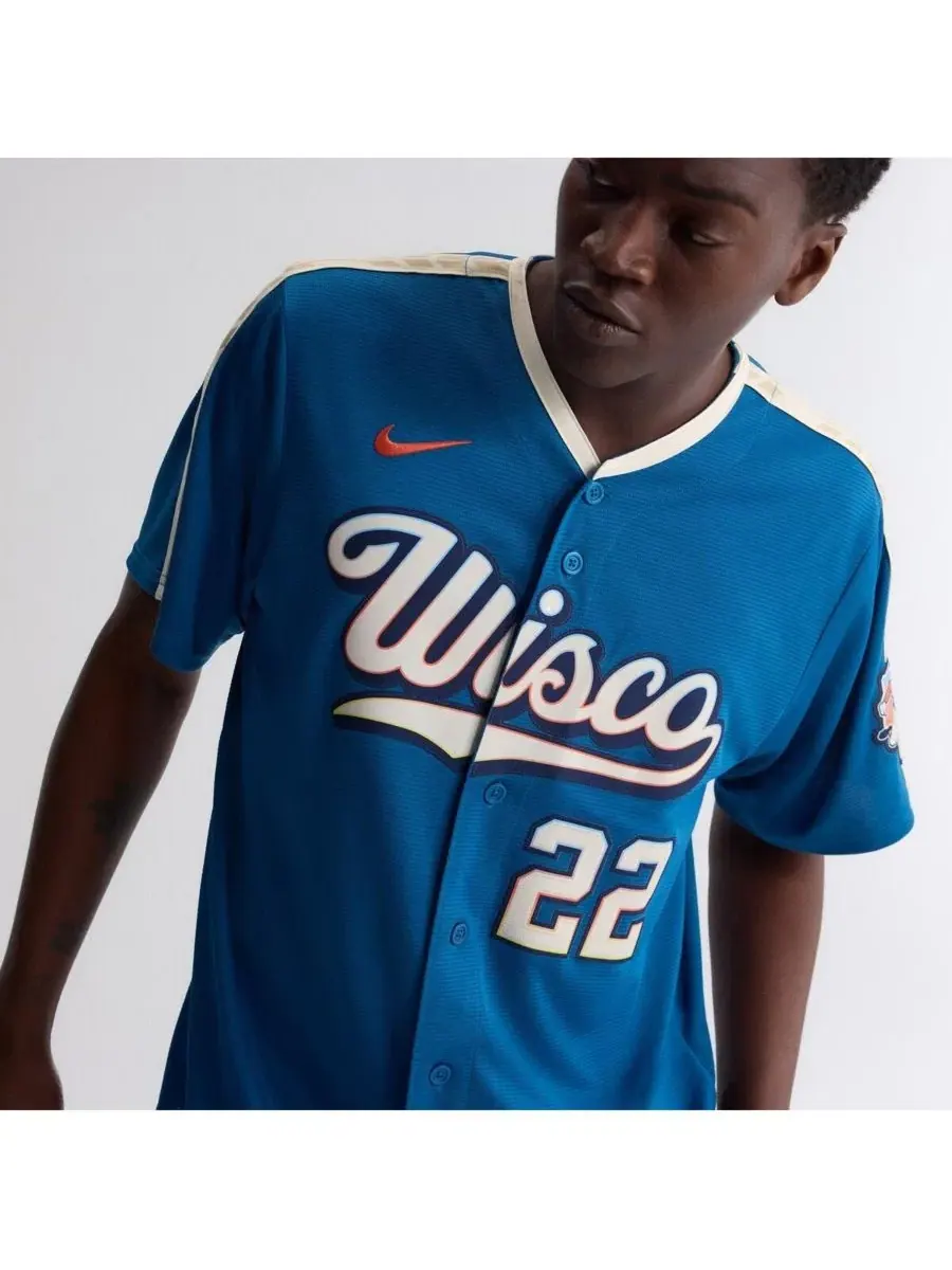Мужская футболка Nike Christian Yelich Mineral Blue Milwaukee Brewers 2026 City Connect Stadium — изображение 15 из 15, синий