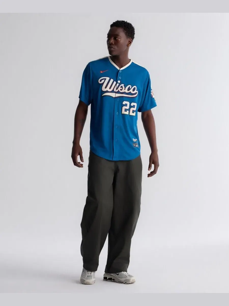 Мужская футболка Nike Christian Yelich Mineral Blue Milwaukee Brewers 2026 City Connect Stadium — изображение 3 из 15, синий