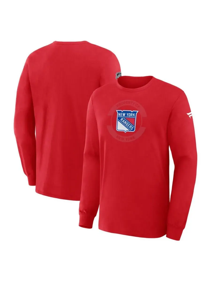 Fanatics Мужская красная футболка с длинным рукавом New York Rangers Authentic Pro Property Of — изображение 1 из 3, красный