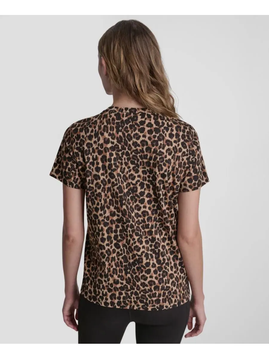 Футболка с принтом леопарда Foil Logo Leopard DKNY Sport, Leopard Caramel — изображение 5 из 5