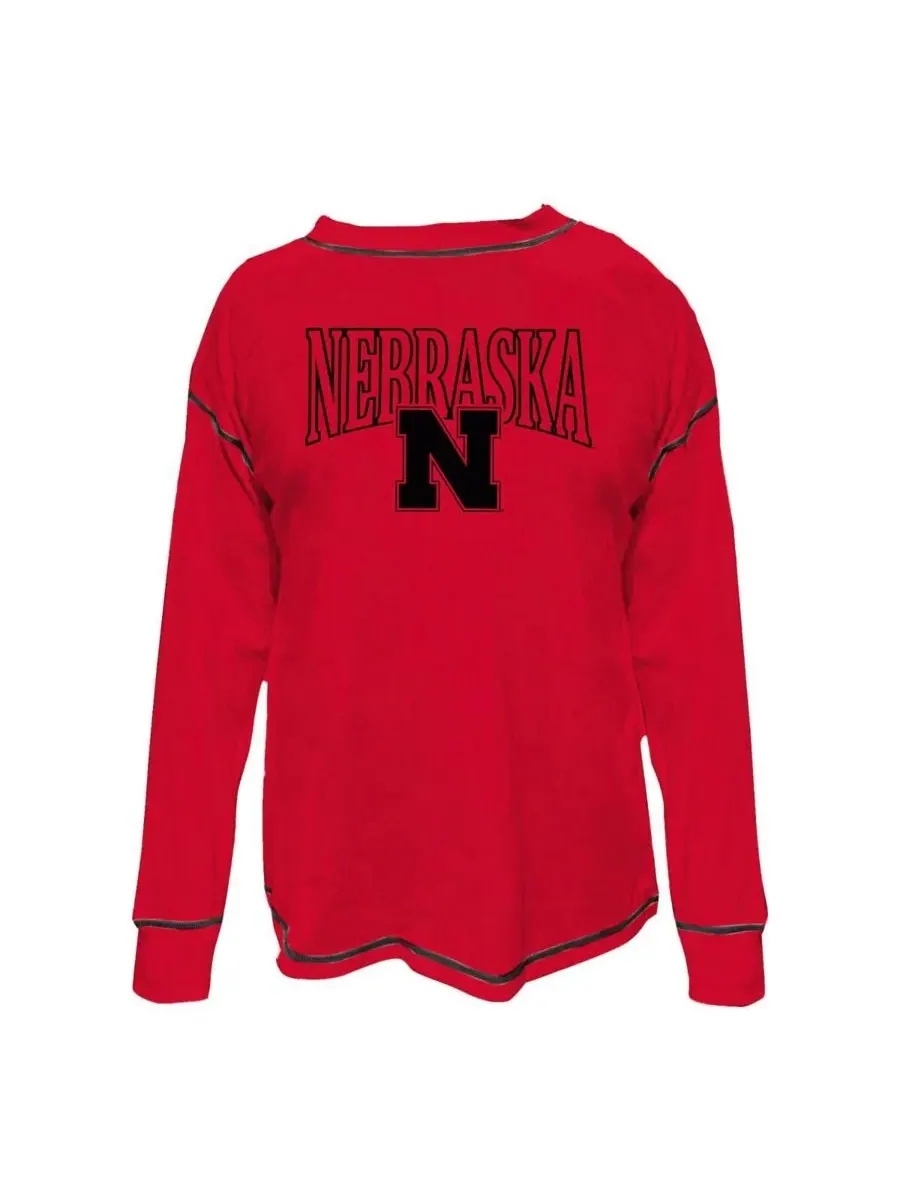 Женская толстовка больших размеров Scarlet Nebraska Huskers с контрастной строчкой Fanatics — изображение 1 из 1, алый