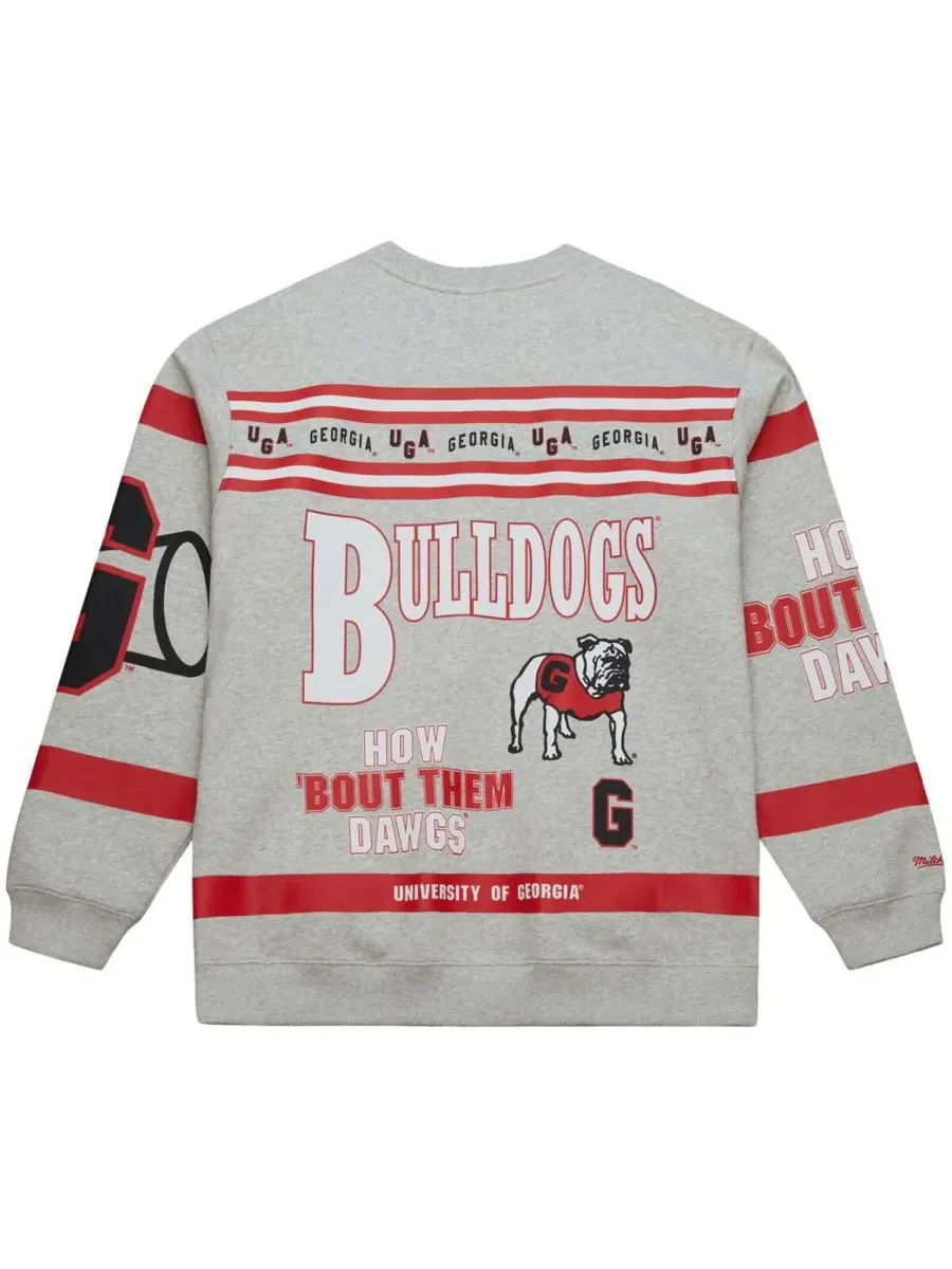 Mitchell & Ness Мужская серая толстовка с принтом Georgia Bulldogs по всей поверхности — изображение 3 из 5, серый