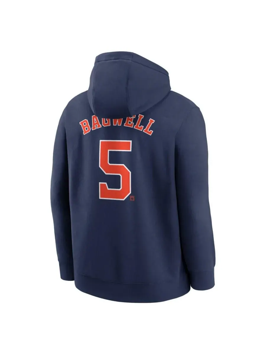 Nike Мужская толстовка с капюшоном Jeff Bagwell Navy Houston Astros с именем и номером игрока — изображение 2 из 3
