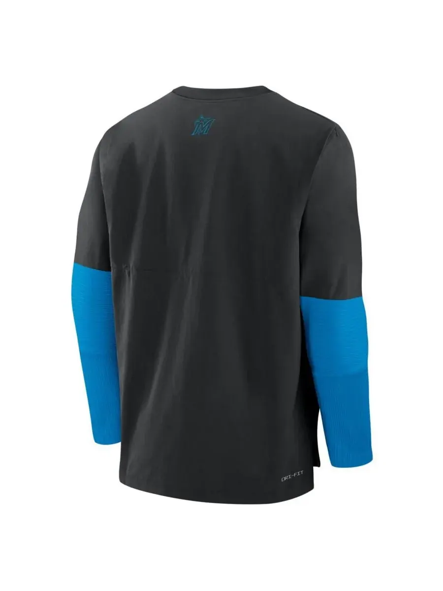 Nike Мужская легкая футболка с длинным рукавом из коллекции Authentic Collection "Miami Marlins" — изображение 2 из 3