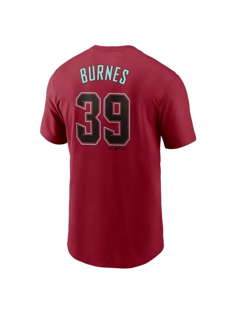 Nike Мужская красная футболка Corbin Burnes с фьюзом и фьюзом команды Arizona Diamondbacks — изображение 2 из 3, красный