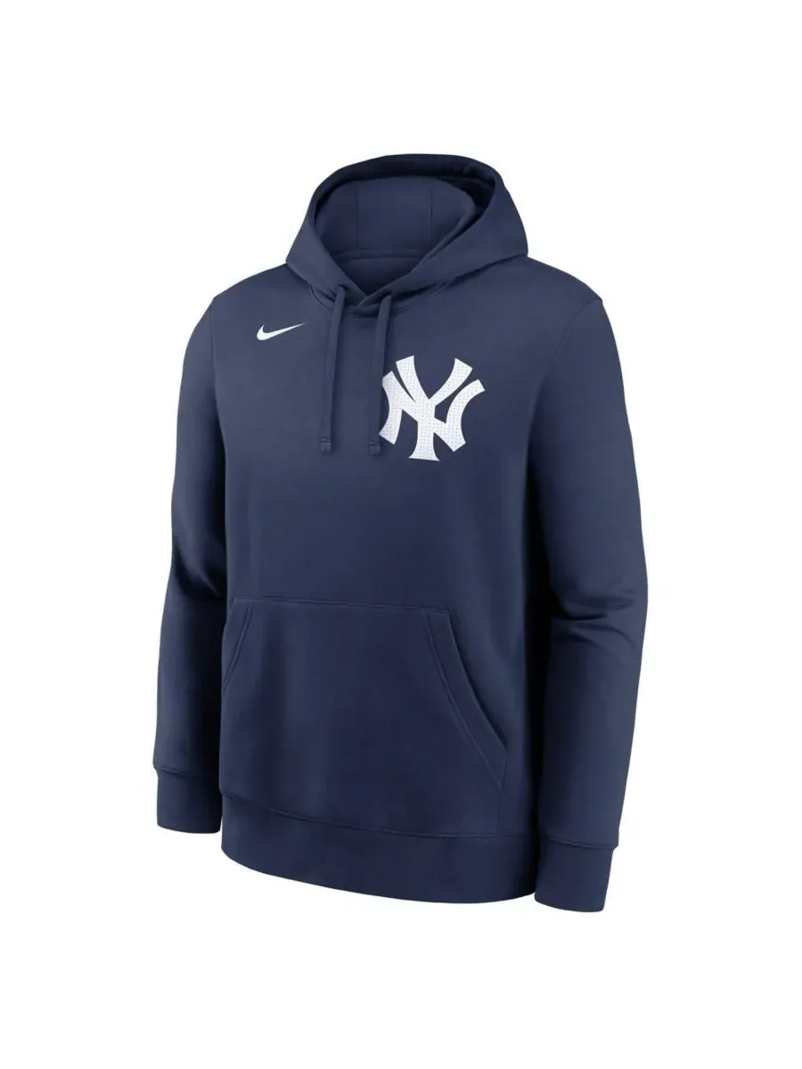 Nike Мужская толстовка с капюшоном CC Sabathia Navy New York Yankees с именем и номером игрока — изображение 2 из 3