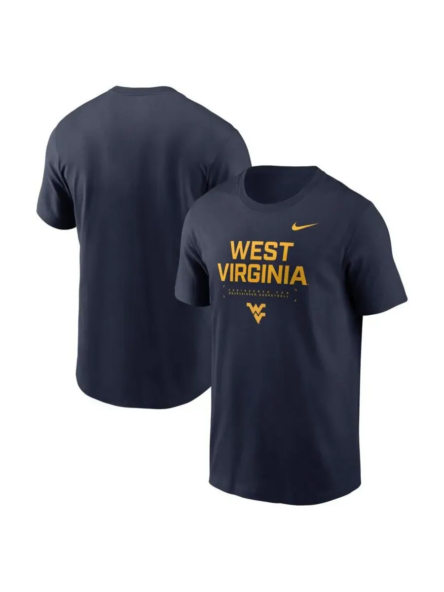 Nike Мужская темно-синяя футболка West Virginia Mountaineers 2025 Courtside Basketball Performance — изображение 1 из 3