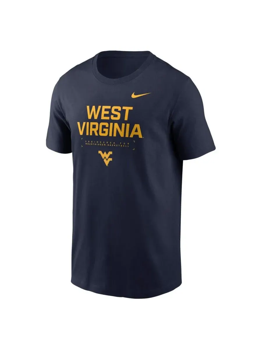 Nike Мужская темно-синяя футболка West Virginia Mountaineers 2025 Courtside Basketball Performance — изображение 2 из 3
