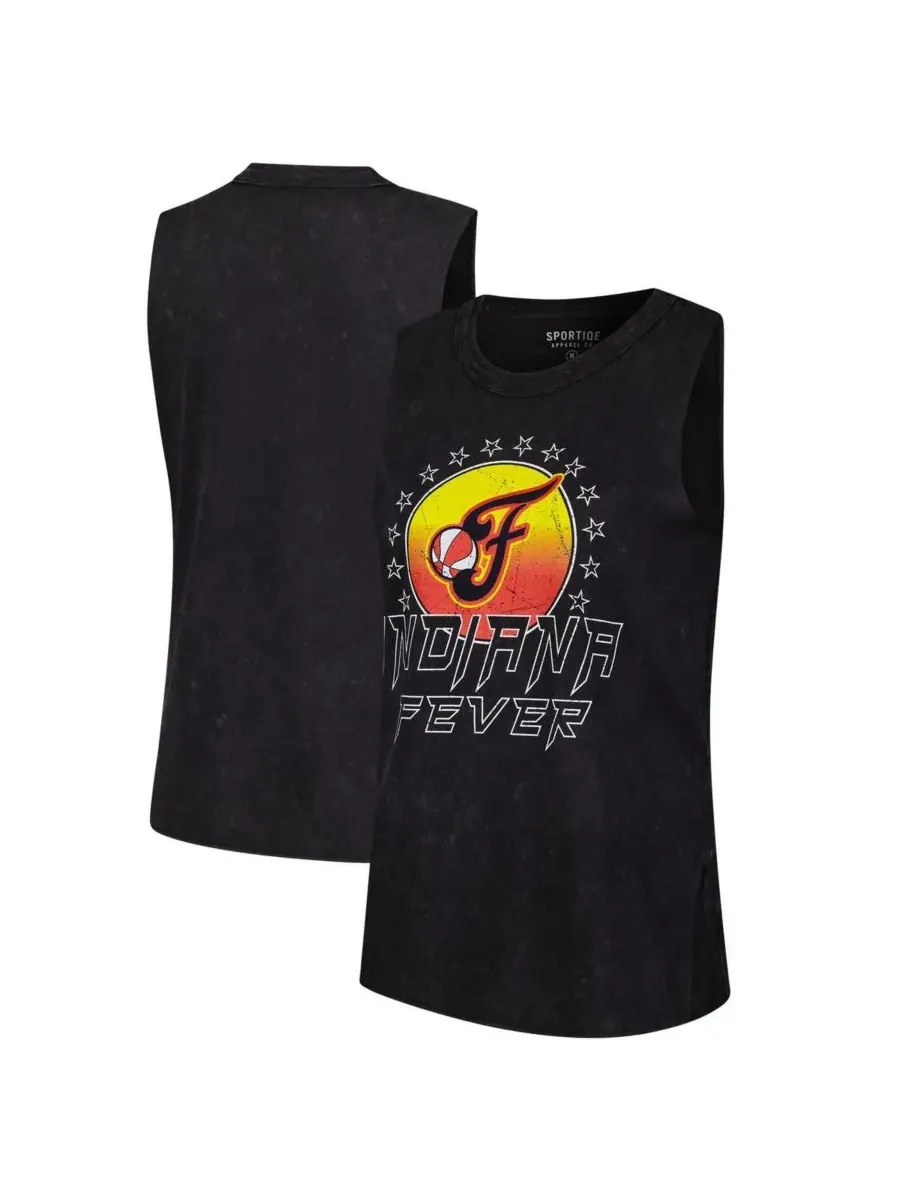 Sportiqe Женская черная майка-топ Indiana Fever Rock Roll Collection Turner Mineral Wash — изображение 1 из 3, черный