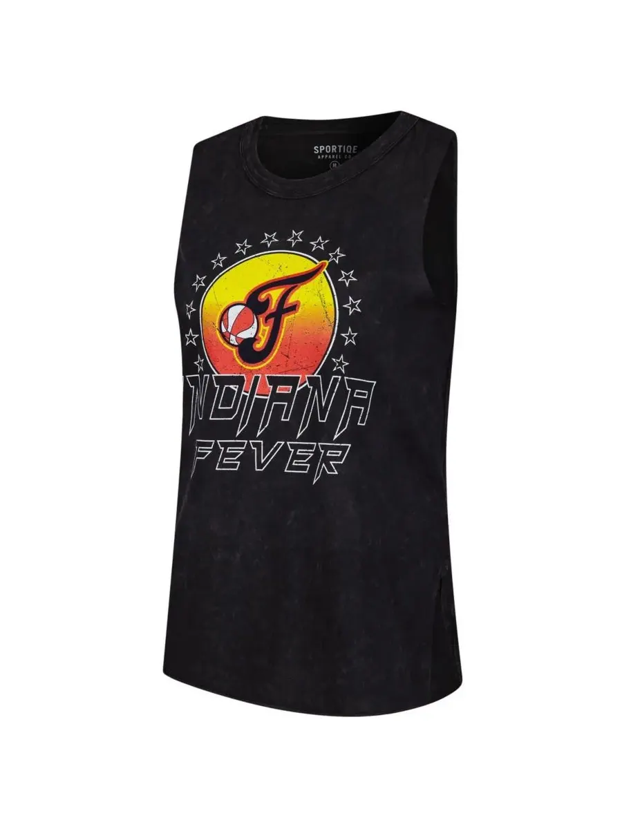 Sportiqe Женская черная майка-топ Indiana Fever Rock Roll Collection Turner Mineral Wash — изображение 2 из 3, черный