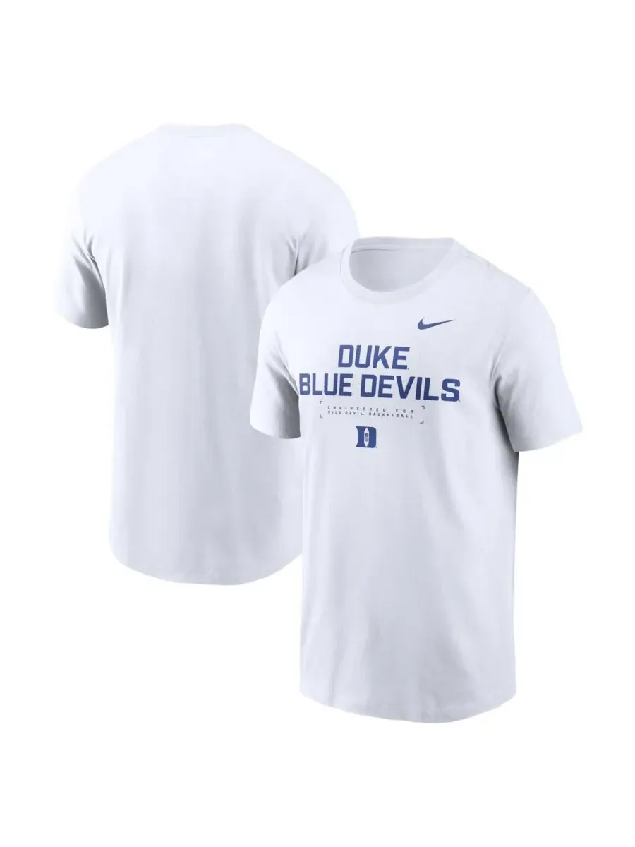 Nike Мужская белая футболка Duke Blue Devils 2025 Courtside Basketball Performance — изображение 1 из 3, белый
