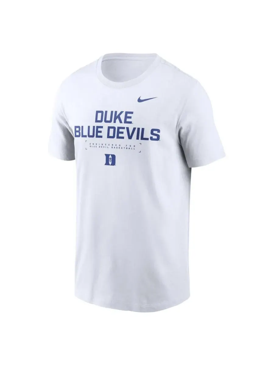 Nike Мужская белая футболка Duke Blue Devils 2025 Courtside Basketball Performance — изображение 3 из 3, белый