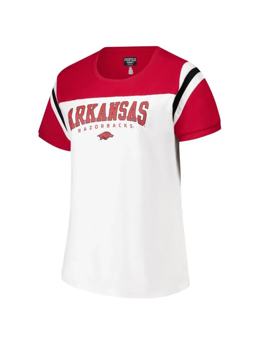 Fanatics Женская белая футболка большого размера с символикой команды Arkansas Razorbacks — изображение 2 из 3, белый