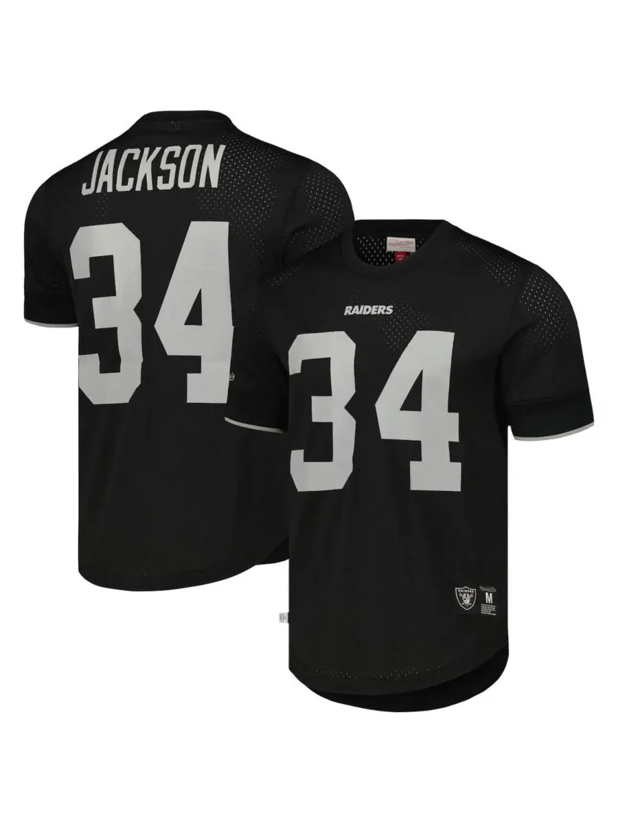 Mitchell & Ness Мужская черная сетчатая футболка Bo Jackson Los Angeles Raiders Gridiron Classics с — изображение 1 из 3