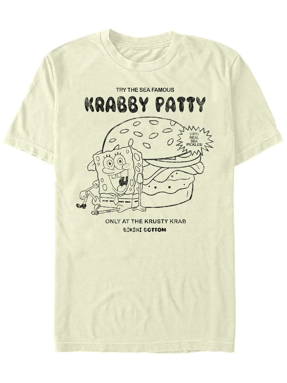 Мужская футболка с круглым вырезом и короткими рукавами с надписью krabby patty advertisement Fifth — изображение 1 из 1