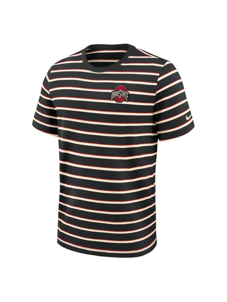Nike Мужская черная футболка Ohio State Buckeyes Athletic Prep Legacy Summit Stripe — изображение 5 из 5, черный