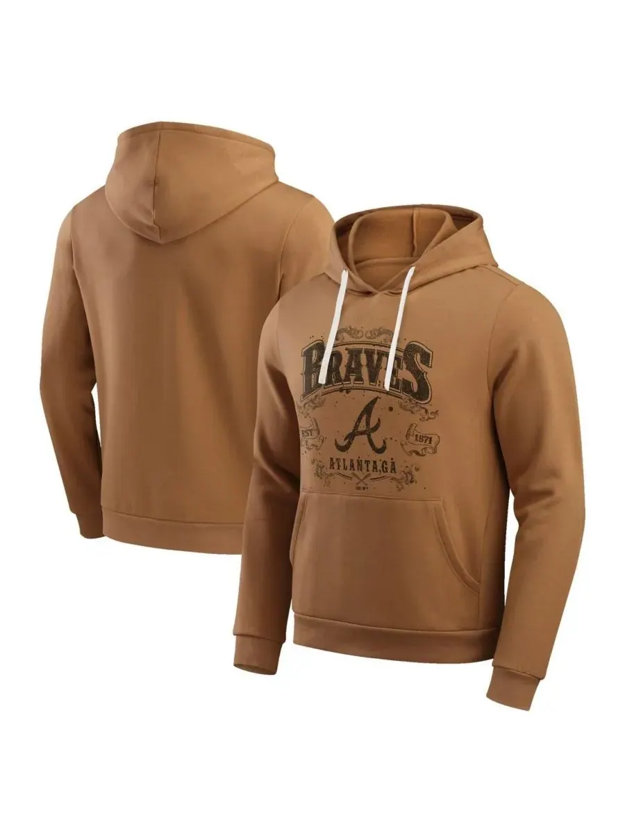 Fanatics Мужская толстовка с капюшоном из флиса Darius Rucker Collection от Atlanta Braves — изображение 1 из 3, бежевый