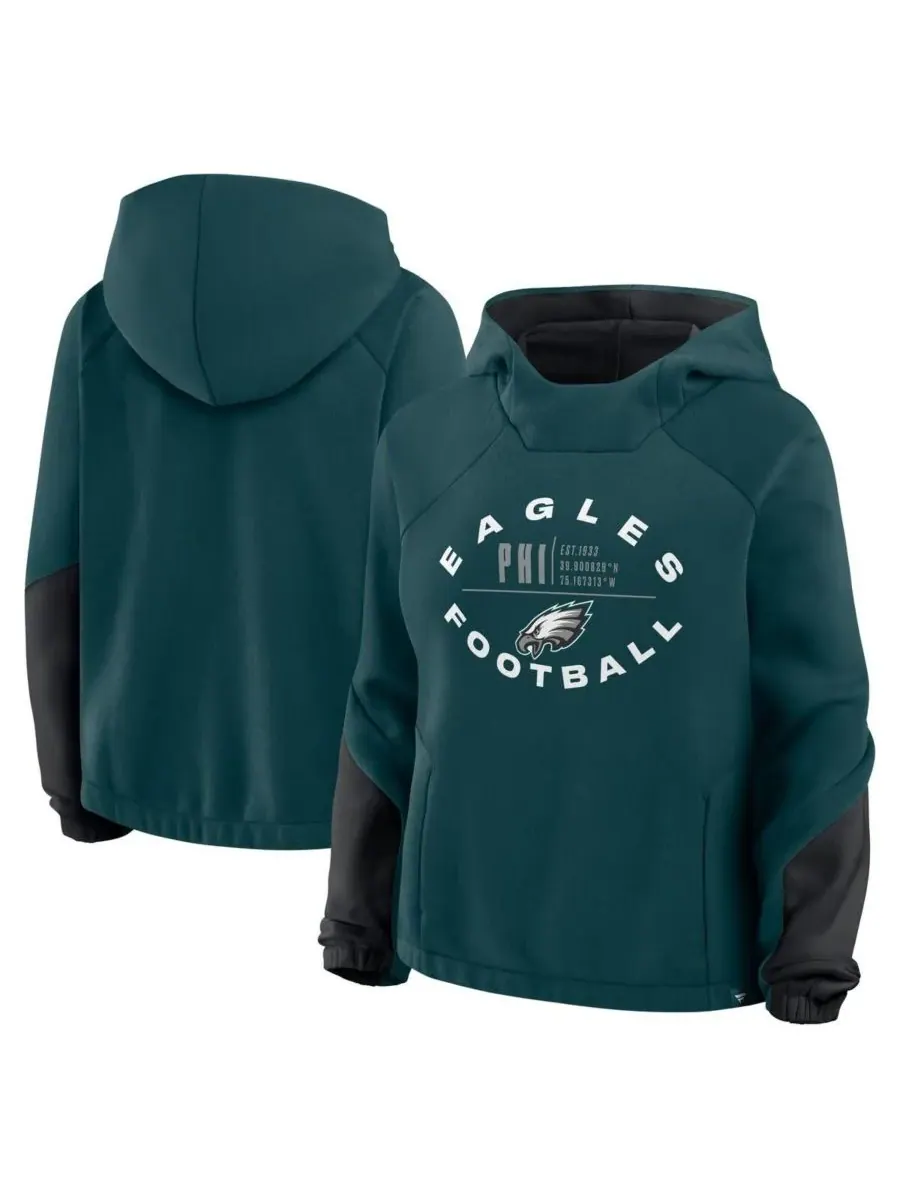 Fanatics Женская толстовка с капюшоном цвета «полуночно-зеленый» с логотипом Philadelphia Eagles — изображение 1 из 3