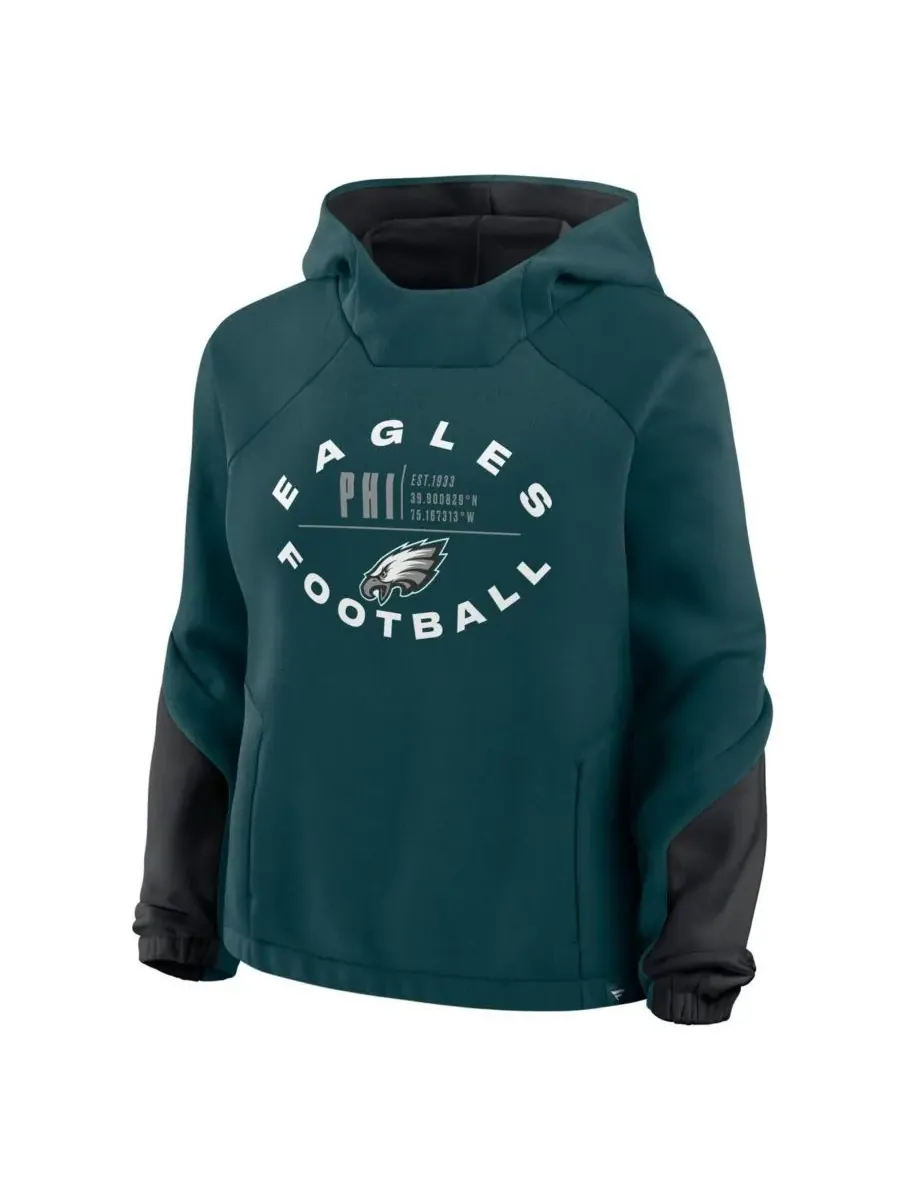 Fanatics Женская толстовка с капюшоном цвета «полуночно-зеленый» с логотипом Philadelphia Eagles — изображение 2 из 3